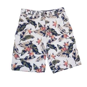 ✨️ Wonder Nation Boys Size 12 Floral Print White Shorts w/ Adjustable Waist